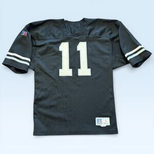 Vintage Russell Athletic Football Jersey Shirt Mens Large Black 11 Made USA 80s